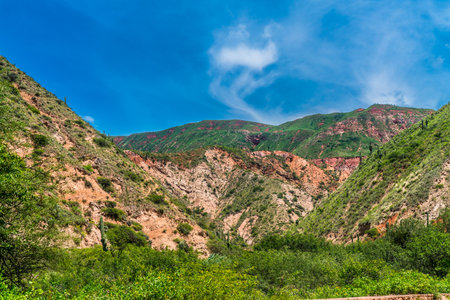 Colorfull mountains at the Parque Nacional Los Cardones (National Park) in the Salta Provence , Argentinaの写真素材