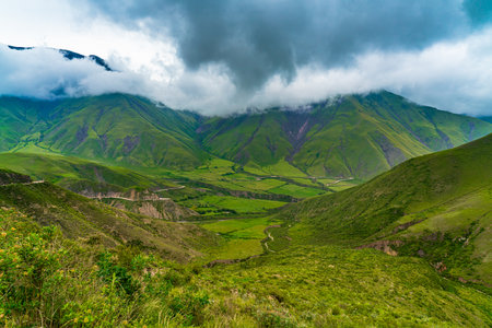 Colorfull mountains at the Parque Nacional Los Cardones (National Park) in the Salta Provence , Argentinaの写真素材