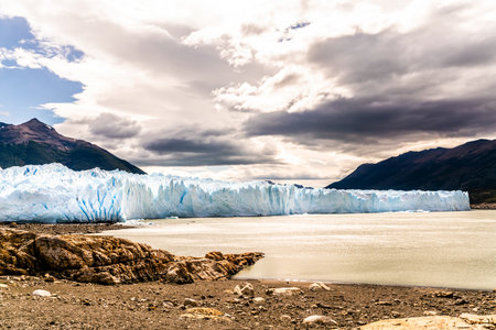 Perito Moreno Glacier in the national Glacier park near Calafate in Argentinaの写真素材