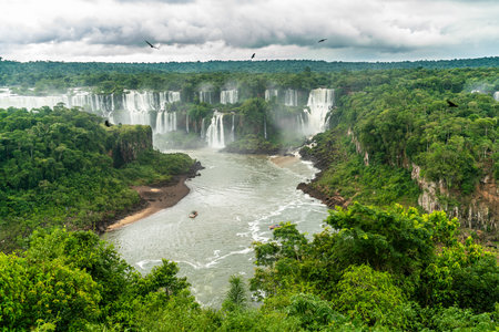 Part of The Iguazu Falls seen from the Brasilian National Parkの写真素材