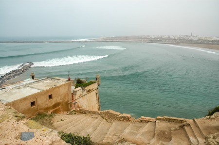 View of the coastline from the walls in Rabatのeditorial素材