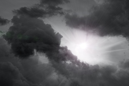 a sun among cloudsの写真素材