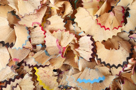 close-up view of pencil peelsの写真素材