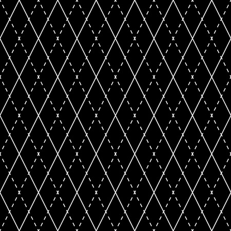 Seamless halloween rhombus backgrounds. Black and white seamless pattern of rhombusのイラスト素材