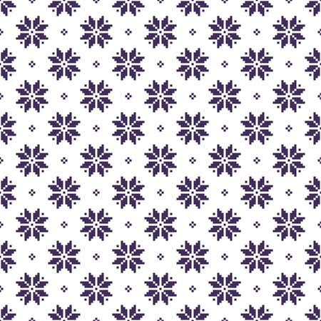 Norwegian seamless christmas patterns. Winter holiday backgrounds. Seamless patterns with purple and white colors. Used for  wrap, textile, paper. Merry Christmas and Happy New Year.のイラスト素材