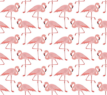 Seamless pattern of pink flamingo. Pink flamingo background. art background design for fabric, papper, skrapboking and decor.のイラスト素材