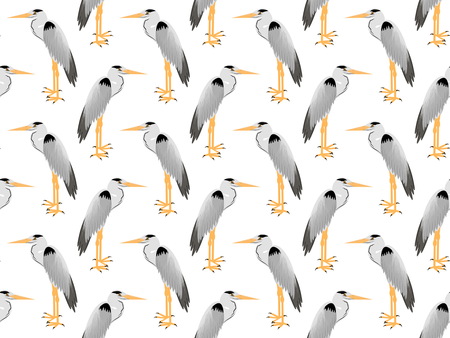 Seamless pattern of Heron. Heron background. art background design for fabric, paper, skrapbooking and decor.のイラスト素材