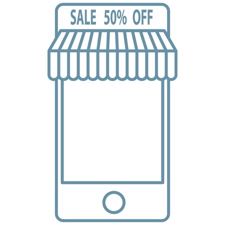 Mobile payment illustration. Hand holds smartphone with online banking and touch pay button.のイラスト素材