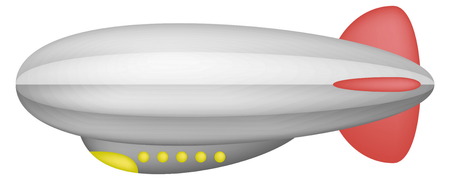 Illustration aerostat airship icon cartoon graphic. Modern airship balloon aerostat transport. Hot fly adventure journey.Travel transportation flight airship.のイラスト素材