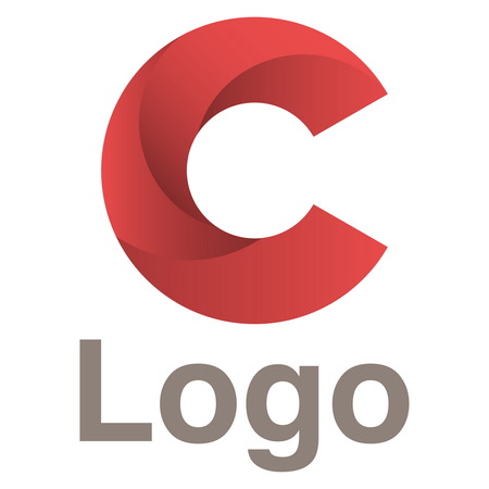 Logo design  template. Red circles logo concept. Letter Cのイラスト素材