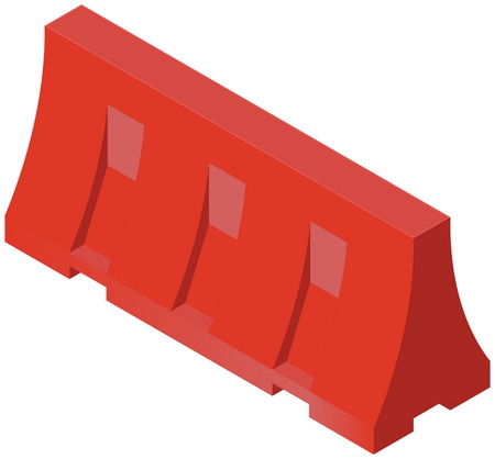 Isometric under construction red plastics barrier isolated on whiteのイラスト素材