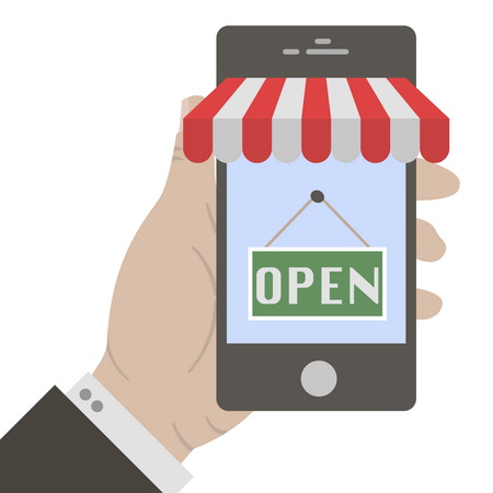 Hand holing smart phoneのイラスト素材