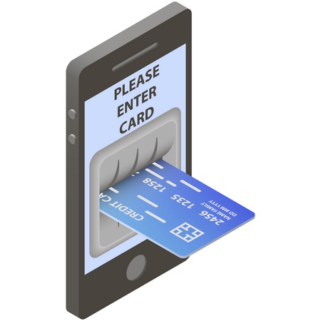 Credit card in input of ATMのイラスト素材