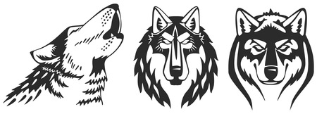 Wolfs vector headsのイラスト素材