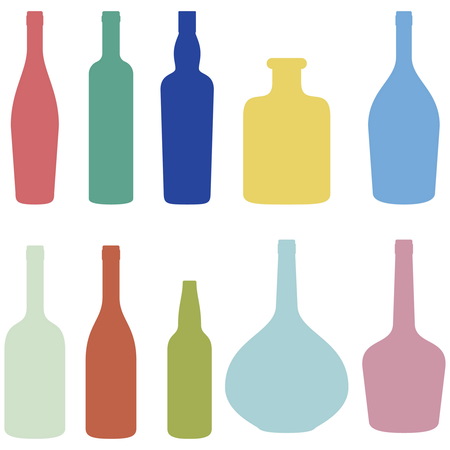 Set of wine bottles.のイラスト素材