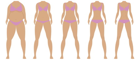 Fat and thin girls.のイラスト素材