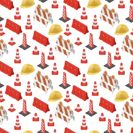 Under construction road patternのイラスト素材