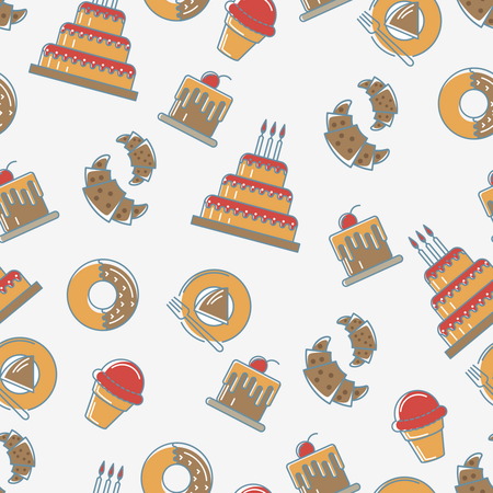 cake seamless patternのイラスト素材