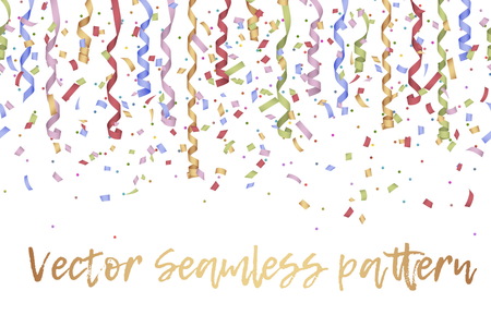 Curly golden paper ribbon patternのイラスト素材