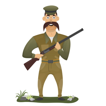 Hunter with gunのイラスト素材