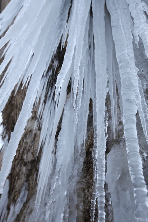 Icicles in the rockの写真素材