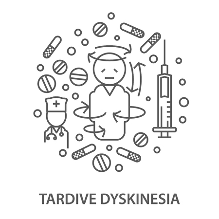 Linear Banners For Tardive Dyskintsia Mental Health Composition