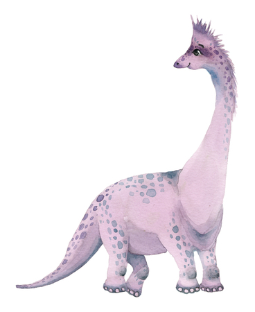 Watercolor dinosaurs brontosaurusの写真素材