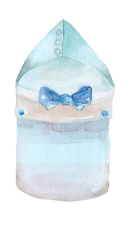 Watercolor blue discharge envelopeの写真素材