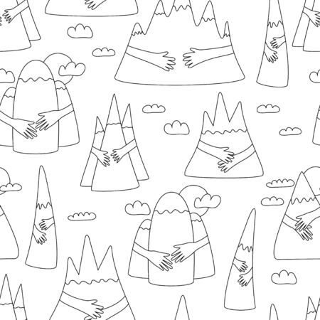 Mountain hug patternのイラスト素材