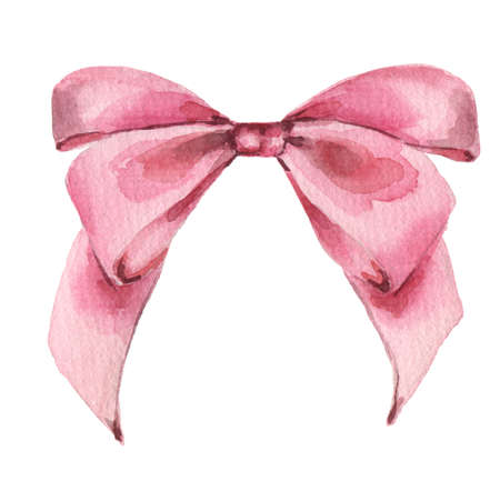 Watercolor pink bowの写真素材