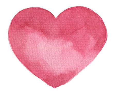 Watercolor red heartの写真素材