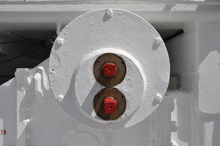 winches on a sailing shipの写真素材