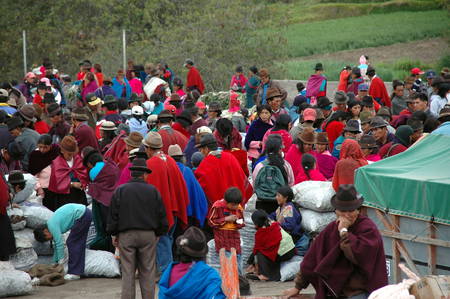 cattle market near Rio Bamba, Ecuadorのeditorial素材