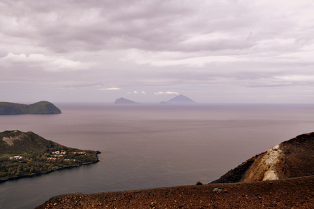 Stromboli at horizonの写真素材