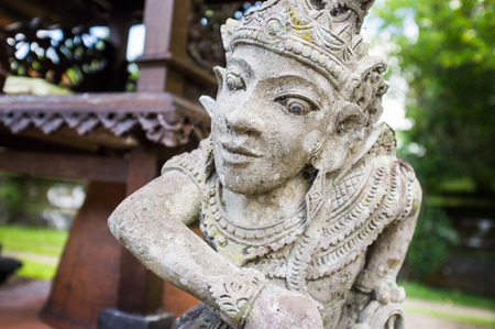 Ancient Balinese Temple Sculpture, Indonesia, Baliの写真素材