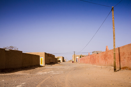 The village of Merzouga in eastern Morocco の写真素材