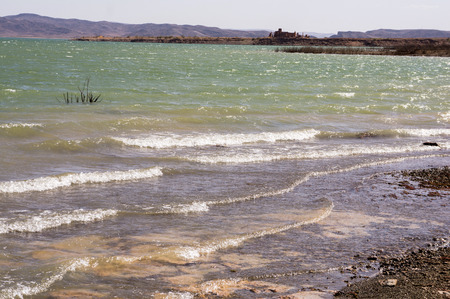Lake Barrage El Mansour Eddahbi near Ouarzazate, Morocco, Morocco, Africaの写真素材
