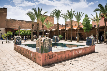 Place des Ferblantiers or Place of the Silver workers in Marrakesh Medina old walled city centre Moroccoのeditorial素材