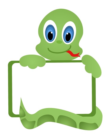 Snake with the plate with a place for the textの写真素材