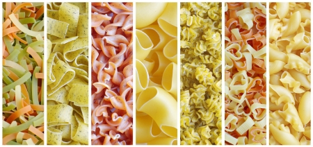 set different sorts of italian pastaの写真素材
