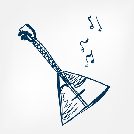 balalaika sketch vector illustration isolated design element isolatedのイラスト素材