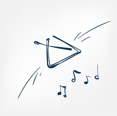 musical triangle sketch line vector design music instrumentのイラスト素材
