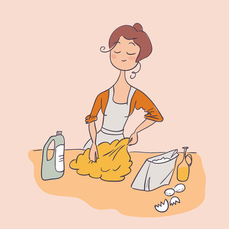 dough cook housewife vector illustration doodleのイラスト素材