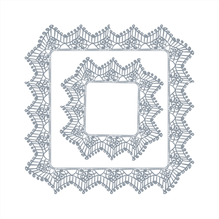 lace frame vector decorative design element background hand drawn squareのイラスト素材