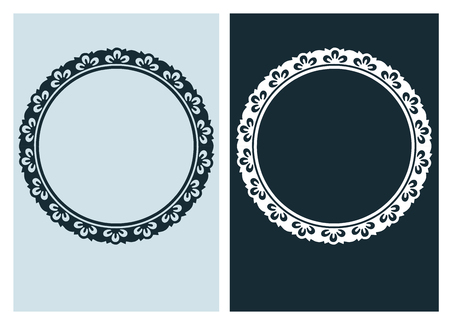 art nouveau vector frame vector pair lineのイラスト素材