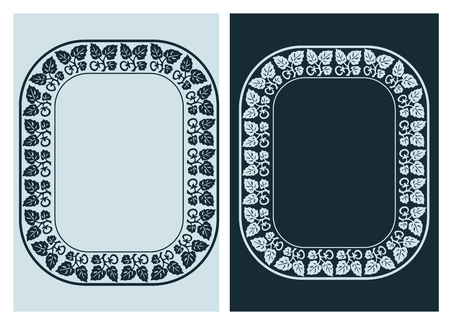 art nouveau vector frame vector pair lineのイラスト素材