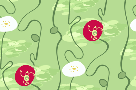 vector modern seamless floral pattern scandinavianのイラスト素材