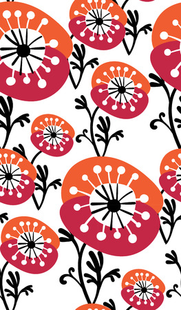 vector modern seamless floral pattern scandinavianのイラスト素材