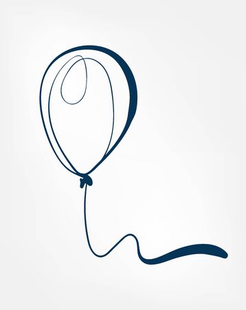 balloon one line vector isolated designのイラスト素材