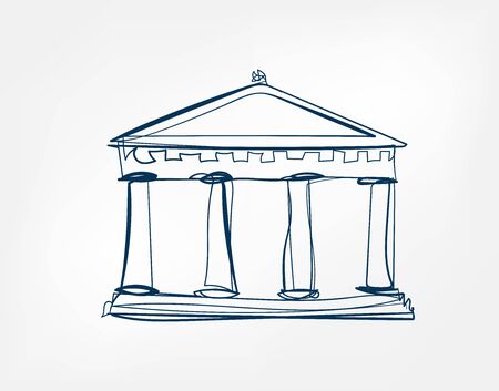 athens temple Sight vector art line isolated doodleのイラスト素材